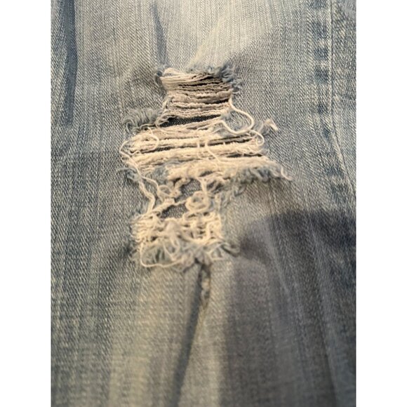Cosmic Blue Love Distressed Boyfriend Jeans – Size 27 - Picture 10 of 11
